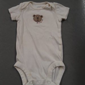 Bodysuit white with teddy bear and "Handsome"